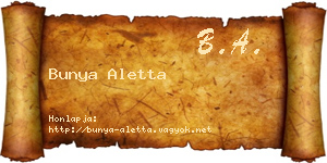 Bunya Aletta névjegykártya